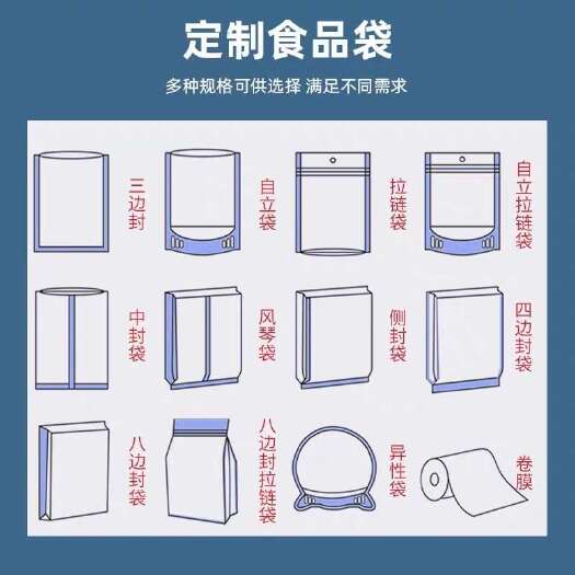 塑料包装袋订制印刷 三边封白袋最宽可做1.6米