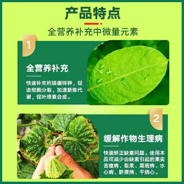 钙镁硼锌铁钾作物通用生根壮苗叶面肥果树蔬菜水溶肥