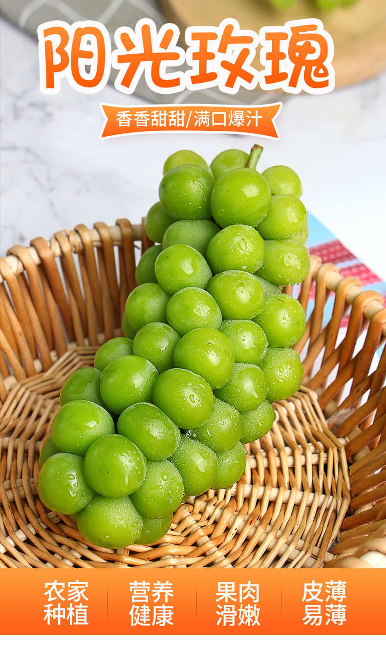 阳光玫瑰整串梦幻晴王葡萄青提无籽提子应季新鲜水果批发