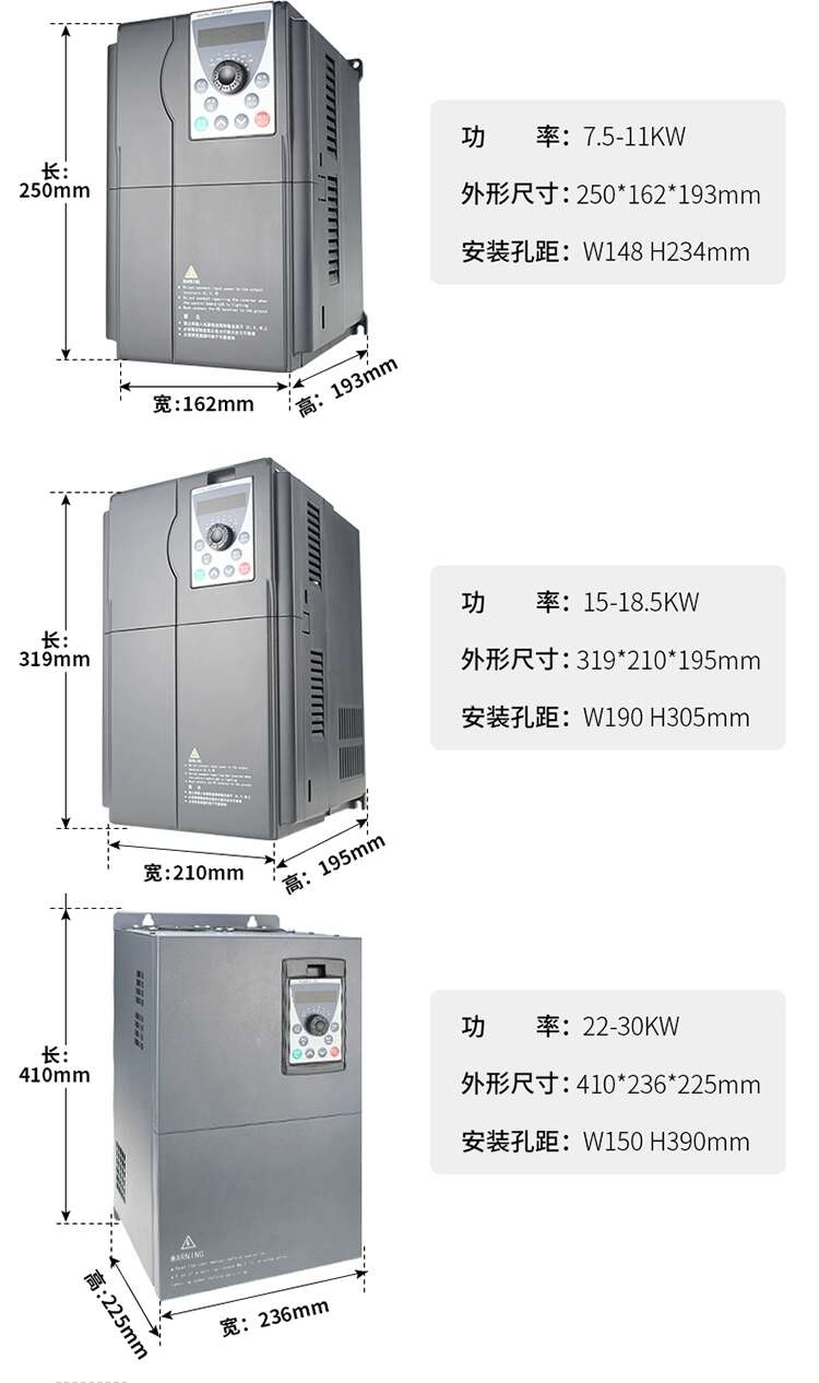 重載變頻器三相380v單相220v1.5/2.2/3/4/5