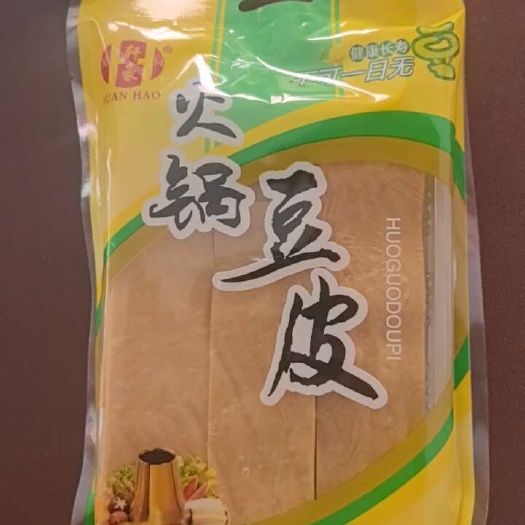 郑州厂家直销；火锅豆皮120克一包，凉拌、油炸、涮火锅。