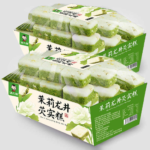 福州茉莉龙井芡实糕无糖精白桃乌龙茶酥网红八珍糕点心早餐解馋小零食