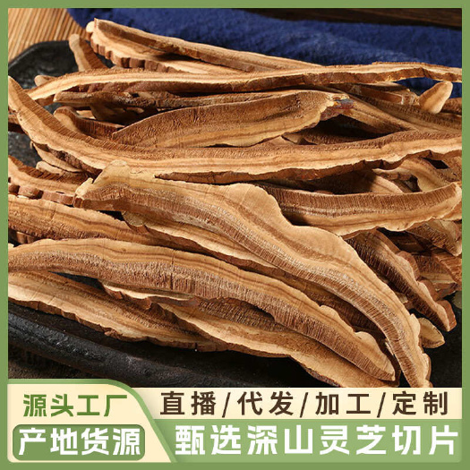亳州灵芝片干货东北正品灵芝切片批发赤灵芝切片煲汤散装中药材批发