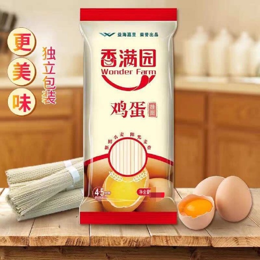 阜阳益海嘉里金龙鱼公司出品香满园鸡蛋挂面800g/袋