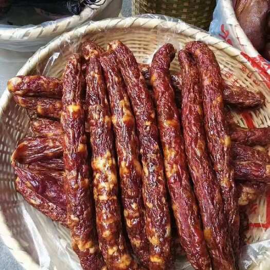长沙湖南特色传统烟熏原味/麻辣味腊肠500g，厂家直发