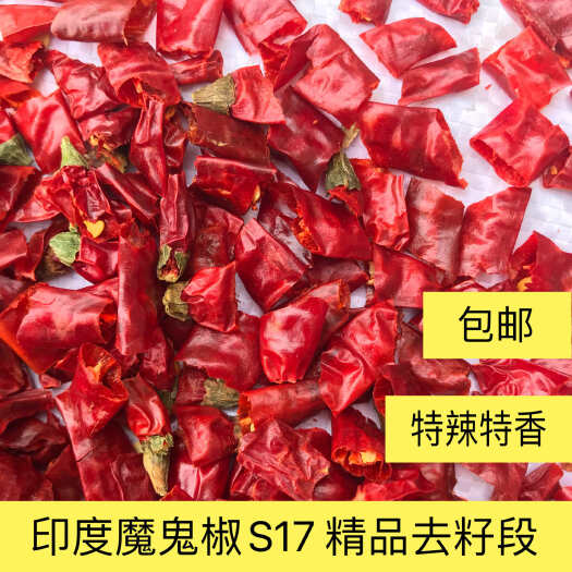 柘城县印度魔鬼椒S17辣椒段 爆辣特香去籽段 不辣包退 餐饮专用