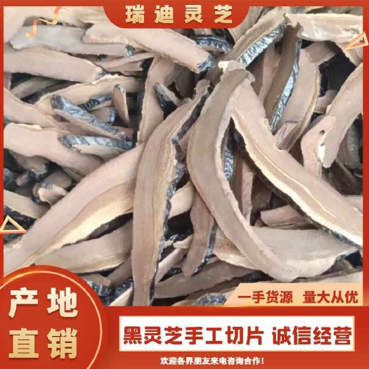 冠县（产地直销:)黑灵芝手工切片药材农产品