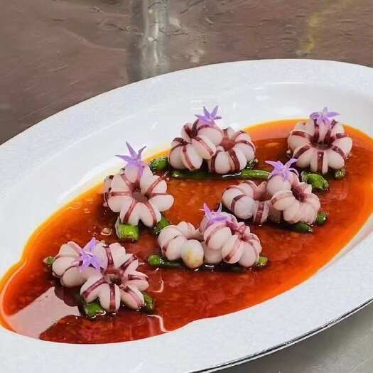 鱿鱼花樱花鱿鱼花鱿鱼卷花瓣鱿鱼花章鱼烧烤火锅捞汁小海鲜食材
