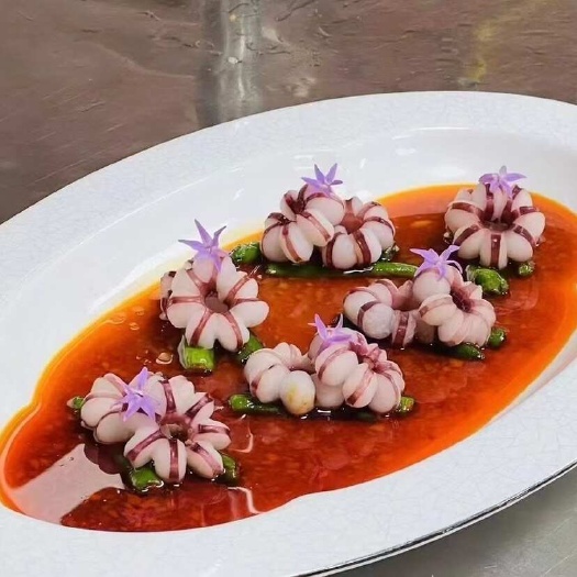 连云港鱿鱼花樱花鱿鱼花鱿鱼卷花瓣鱿鱼花章鱼烧烤火锅捞汁小海鲜食材