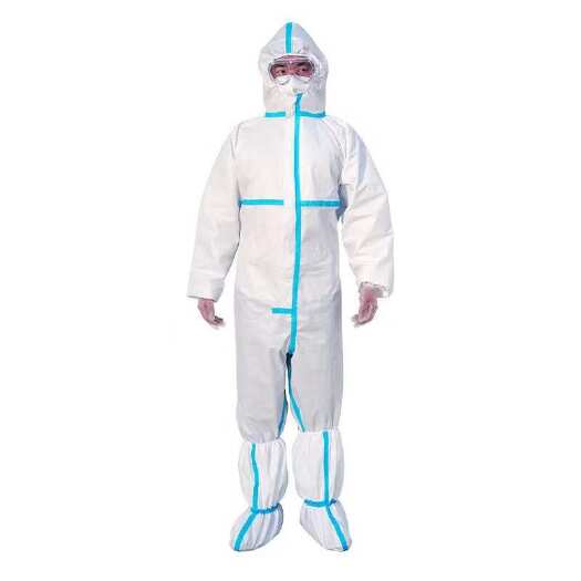 义乌市加厚一次性防护服连体带帽无纺布防尘工作服猪场养殖场喷漆隔离衣
