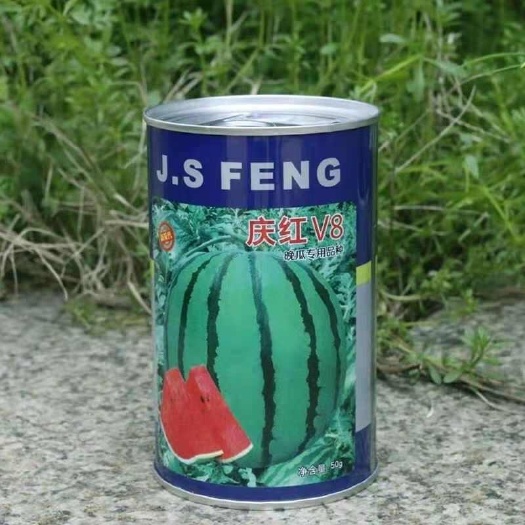 庆红西瓜种子V8晚熟圆形大果大红瓤超甜心999