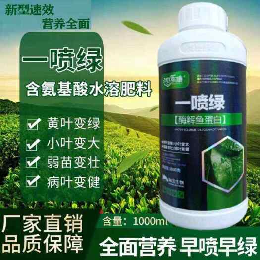 陆丰市一喷绿花卉果树蔬菜叶面肥果树一夜绿叶绿素生长素绿叶素通用型