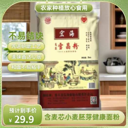 宏海面粉厂雪晶粉十斤含有麦芯不添加一件代发
