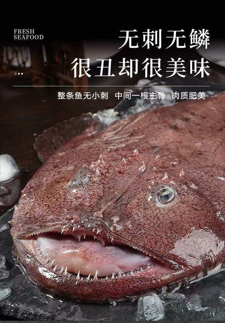 新鲜鲜活安康鱼冷冻整条鱼肚灯笼鱼大嘴蛤蟆内脏保留鱼肝海鲜海捕