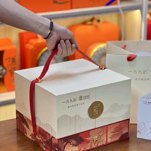 中国药材~一方九韵  西洋参五拼抽拉礼盒  新年送礼高档礼盒
