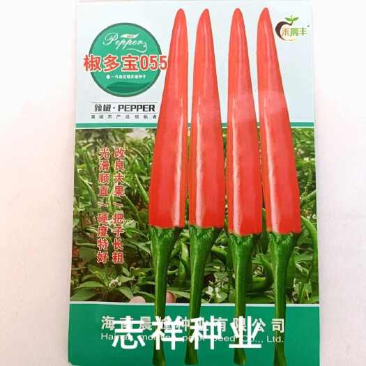 华容县海南晨峰椒多宝055大果单生朝天椒种子中熟椒把长粗果硬肉