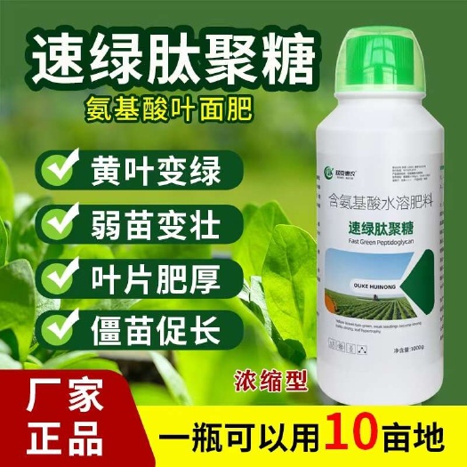 宜阳县速绿肽聚糖含氨基酸叶面肥一喷绿解药害黄叶变绿