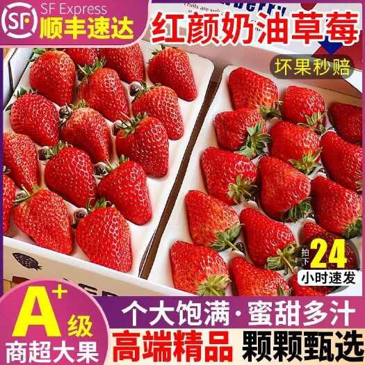 礼盒装顺丰包邮正宗新鲜红颜99草莓孕妇水果奶油草莓便宜一整箱