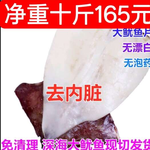 连云港【去内脏】海捕大鱿鱼片鱿鱼海鲜 尤鱼筒鱿鱼圈 火锅食材冰鲜水
