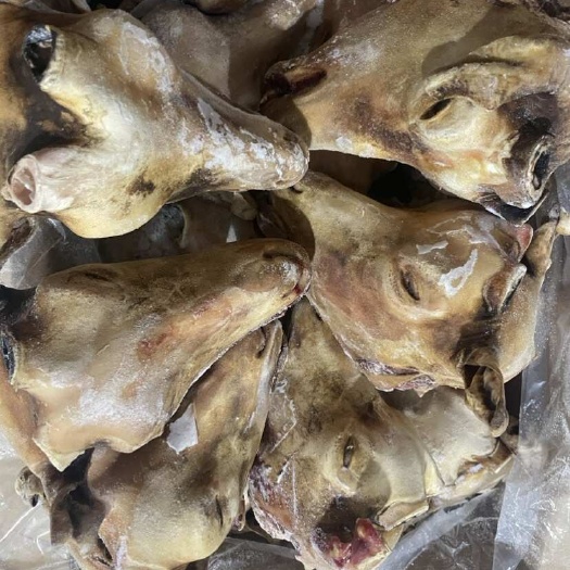 蠡县火烧去毛山羊头羔羊头大羊生鲜速冻商用饭店2-4斤批发包邮整箱