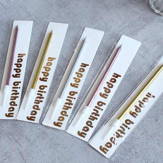 赵县单支独立包装铅笔直杆蜡烛烘焙蛋糕装饰创意网红学生ins镀金蜡