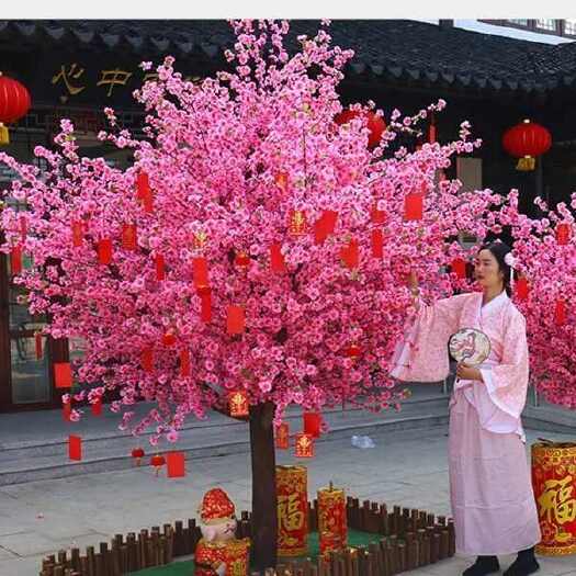 仿真发财树 仿真树大型植物仿真桃花树仿真樱花树许愿树装饰树酒