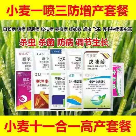 郑州小麦一喷三防增产套餐小麦三遍药小麦杀虫杀菌防病调节生长套餐