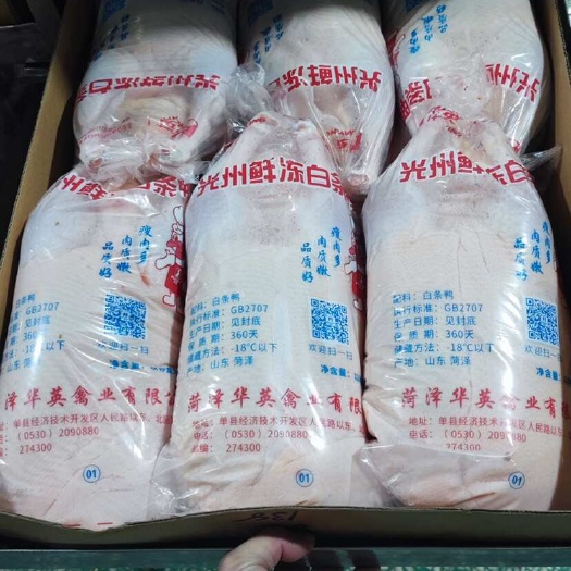 单县新鲜白条鸭 冷冻鸭肉 大白条 检疫合格 可开发票 工厂直发