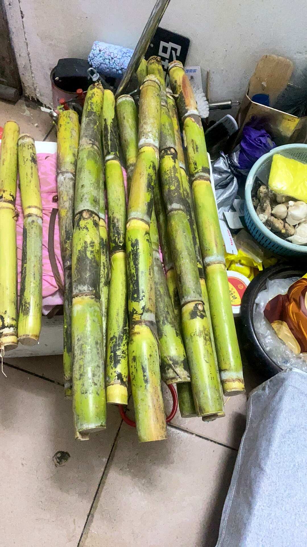 云南青皮金黄甘蔗，季新鲜脆甘甜，欢迎老板选购