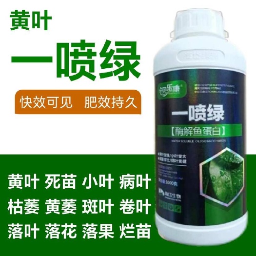 一喷绿氨基酸微量元素叶面肥黄叶死苗蔬菜花卉果树植物通用肥料