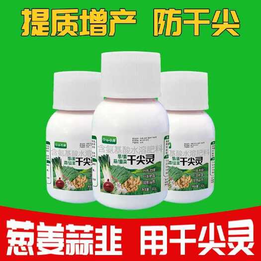 昌乐县葱姜蒜韭菜干尖灵叶色浓绿叶面肥厚提高品质除干尖提质增产防干尖