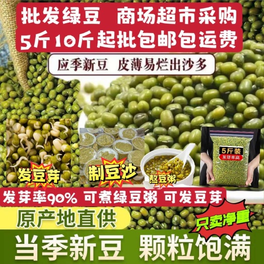 镇平县批发绿豆新货解暑绿豆汤绿豆粥绿豆沙绿豆芽五谷杂粮净重可包邮