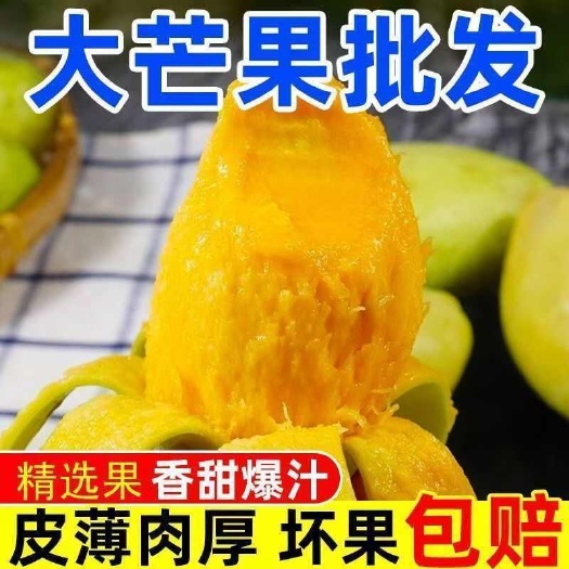 融安县原装玉芒大青芒果现摘现发纯正甜蜜爆炸美味包邮批发整箱5～8斤