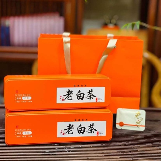 安溪县福鼎白茶陈皮老白茶寿眉陈皮小方片饼干茶烟条礼盒装送礼一件代发