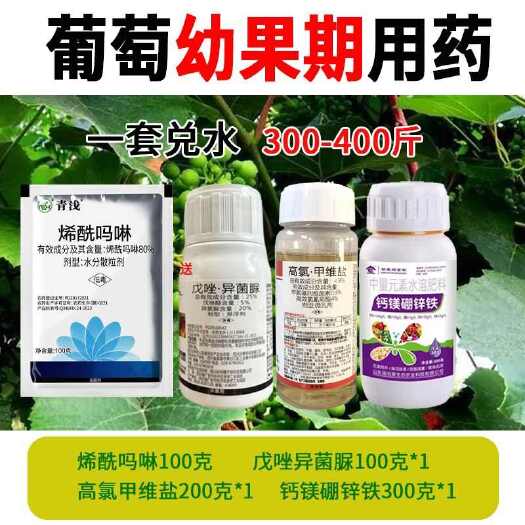 诸城市葡萄农药套餐葡萄幼果期用药葡萄保果增产防病杀虫杀菌剂叶面肥料