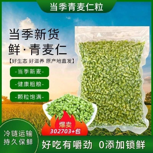 海鲜伴侣2025新鲜麦仁青小麦粒麦子粒青稞煮粥速冻青麦仁