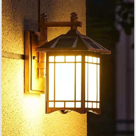 中山市太阳能壁灯防水庭院灯花园户外新中式墙壁灯 95～198元