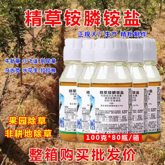 郑州整箱鹰得蓝精草铵膦除草剂果园园林非耕地除草剂农用打草药正品