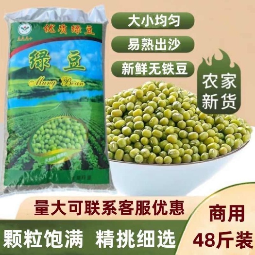 鹿邑县薄皮48斤绿豆东北农家解暑绿豆粥五谷杂粮绿豆汤商用绿豆