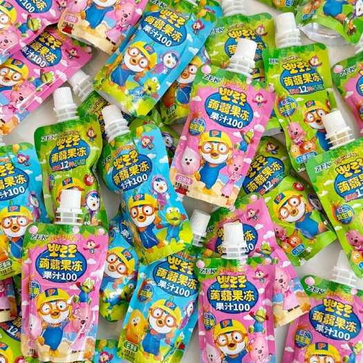 宿迁到手28袋韩国ZEK芒果味白桃味果蔬味蒟蒻吸吸果冻