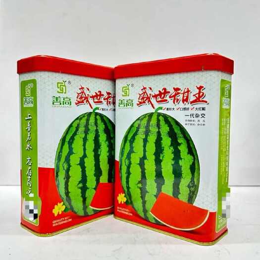 沭阳县善高盛世甜王西瓜种子高圆形大红瓤大果型杂交一代早熟抗病耐重茬