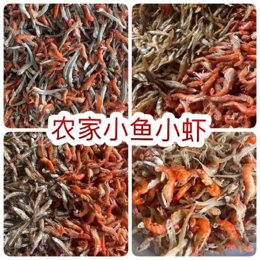 佛山农家小鱼小虾 地摊 电商 批发熟公鱼拌虾油炸小鱼小虾 鱼干