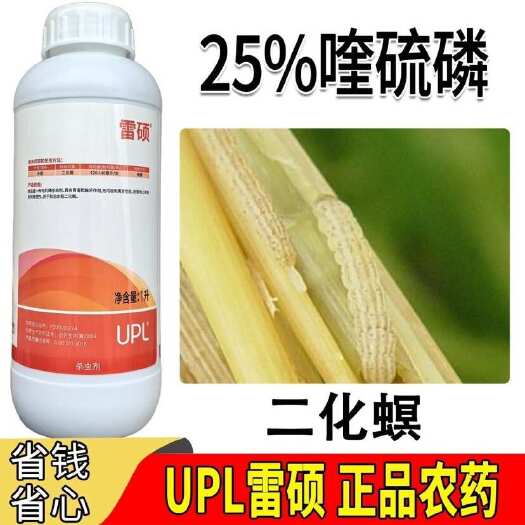 宿松县大户专享雷硕25喹硫磷批发水稻二化螟钻心虫棉铃虫大瓶正品农药