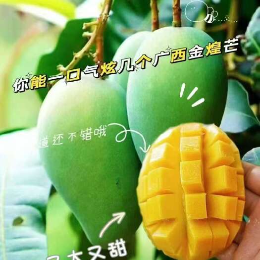 南宁金煌芒也叫冰糖芒。别看它青，它是真的甜!成熟后的甜