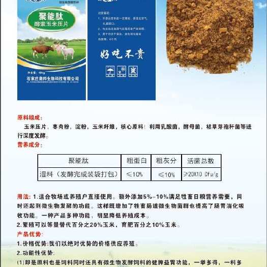 石家庄酵素玉米压片发酵饲料