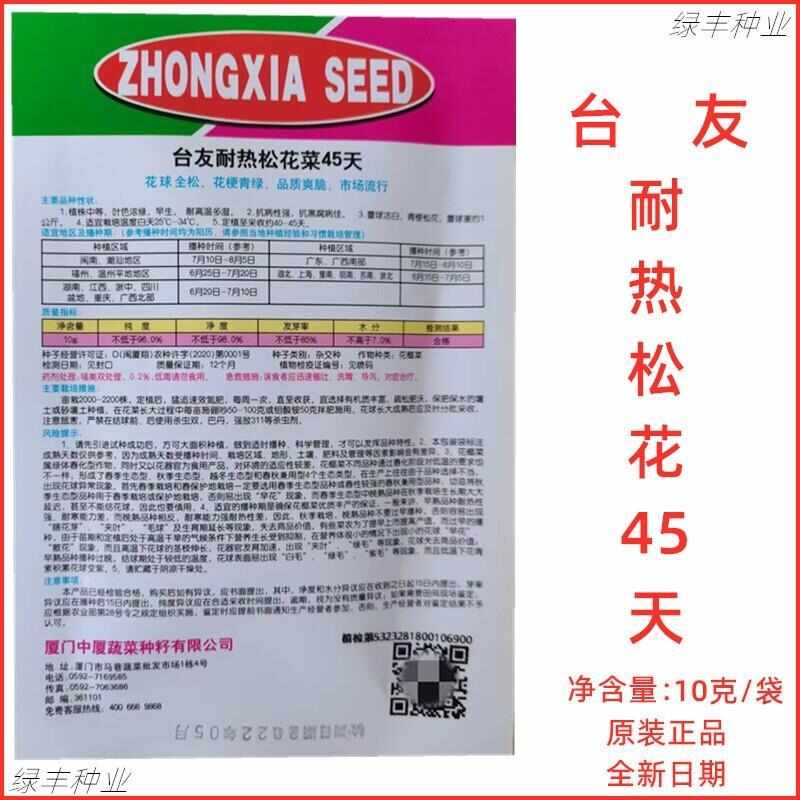 台友耐热松花45天花菜种子花菜 青梗松花菜春夏秋季蔬菜种孑