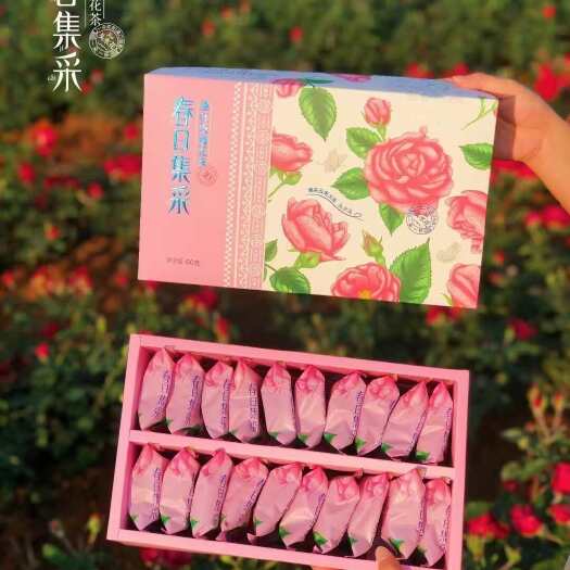 昆明云南墨红玫瑰花茶礼盒装