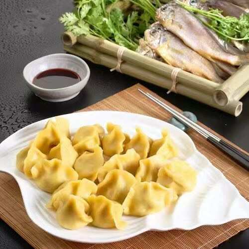 黄花鱼水饺海鲜水饺饺子煎饺新鲜速食蒸饺早餐半成海鲜饺子品