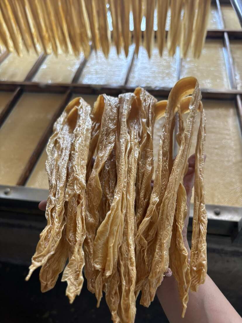 河源客家黄豆腐竹贝墩腐竹手工捻制圆腐竹无色原浆腐竹豆皮