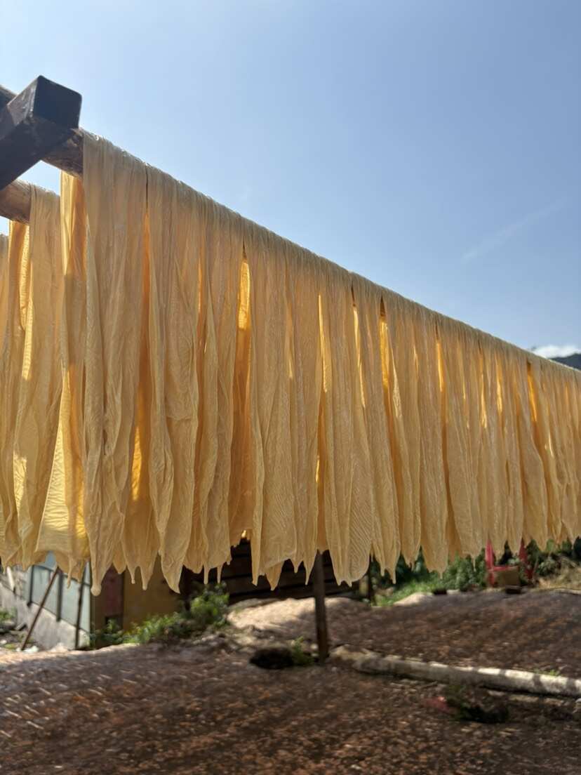 河源客家黄豆腐竹贝墩腐竹手工捻制圆腐竹无色原浆腐竹豆皮